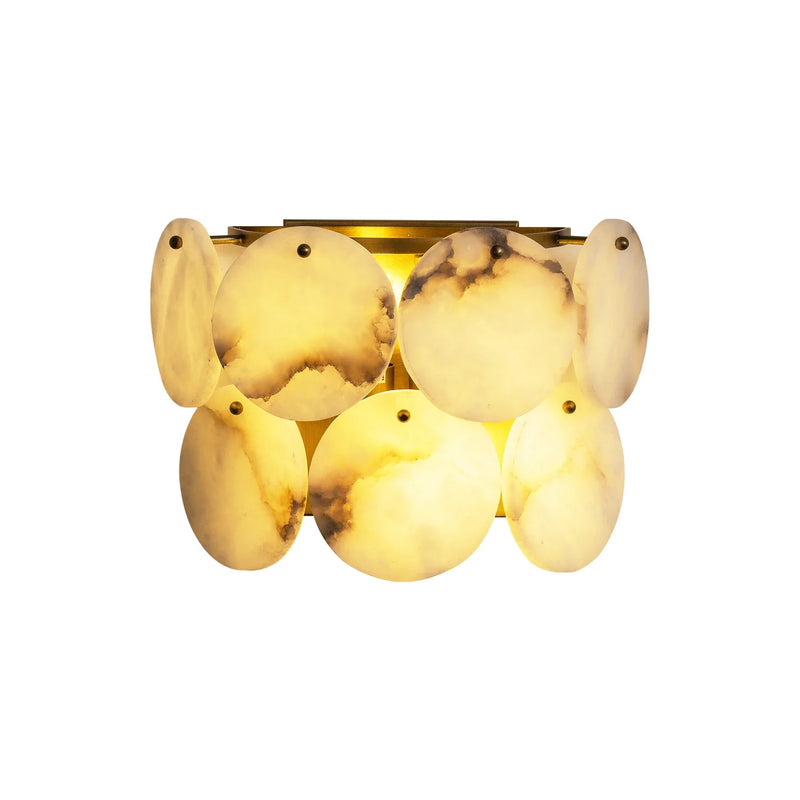 Alabaster Double Layer Round Wall Lamp | Korewolamp