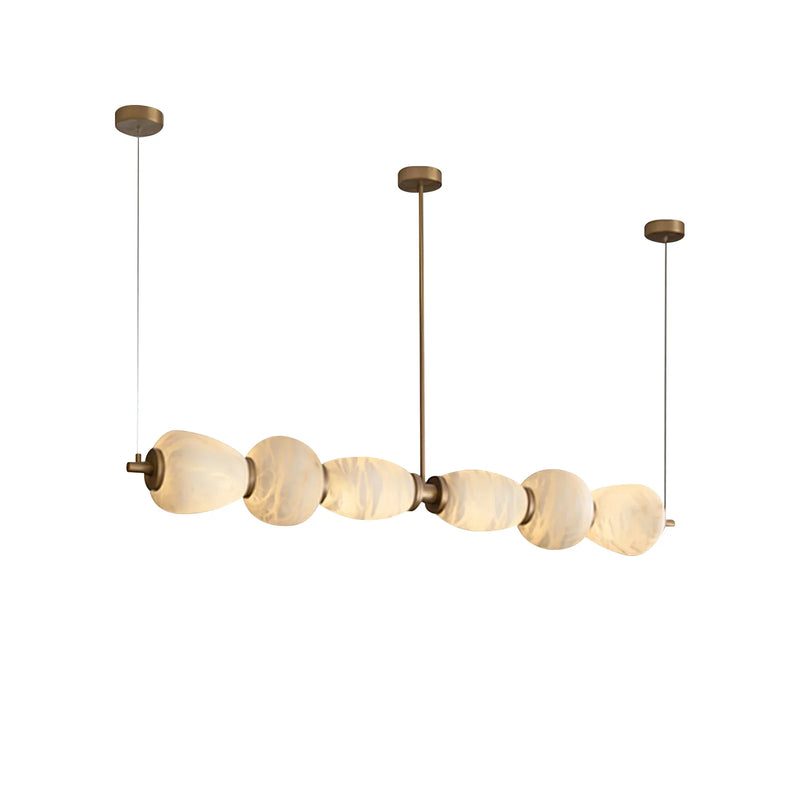 Alabaster Pebble Linear Chandelier | Korewolamp