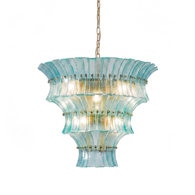Aquamarine Calyra Tiered Glass Chandelier | Korewolamp