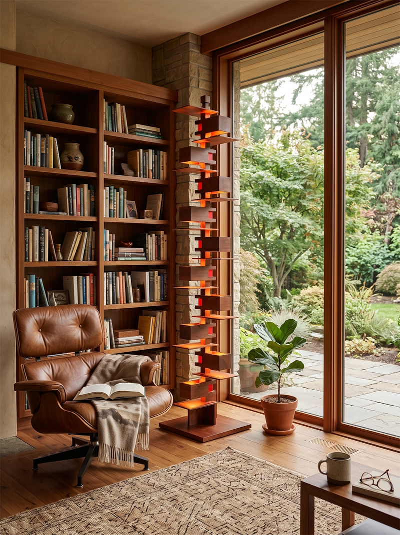 Taliesin Wood Stacked Floor Lamp