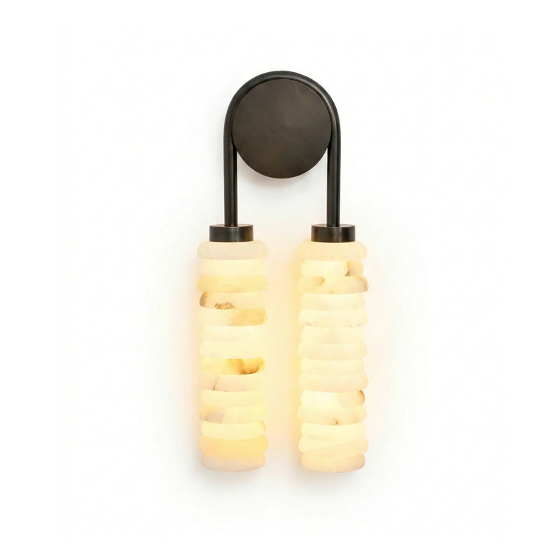 Calla Ribbed Alabaster Wall Sconce | Korewolamp