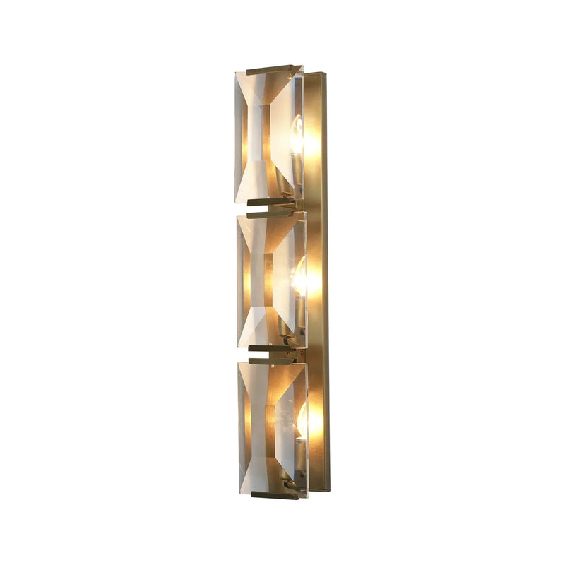 Rectangular Triple Crystal Wall Lamp | Korewolamp