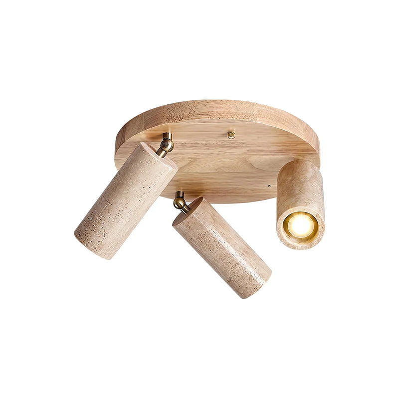 Cylindrical Terra Beam Travertine Ceiling Light | Korewolamp