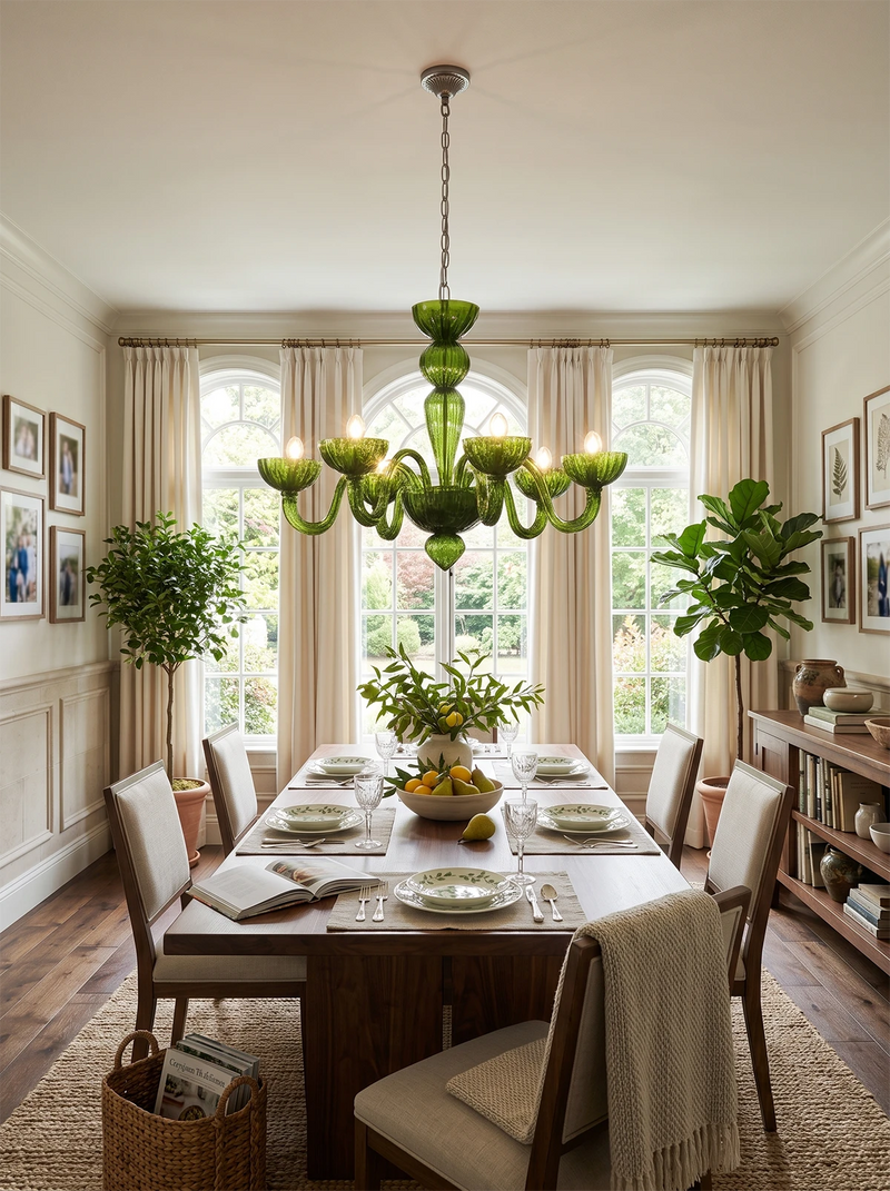 Green Ares Murano Glass Chandelier