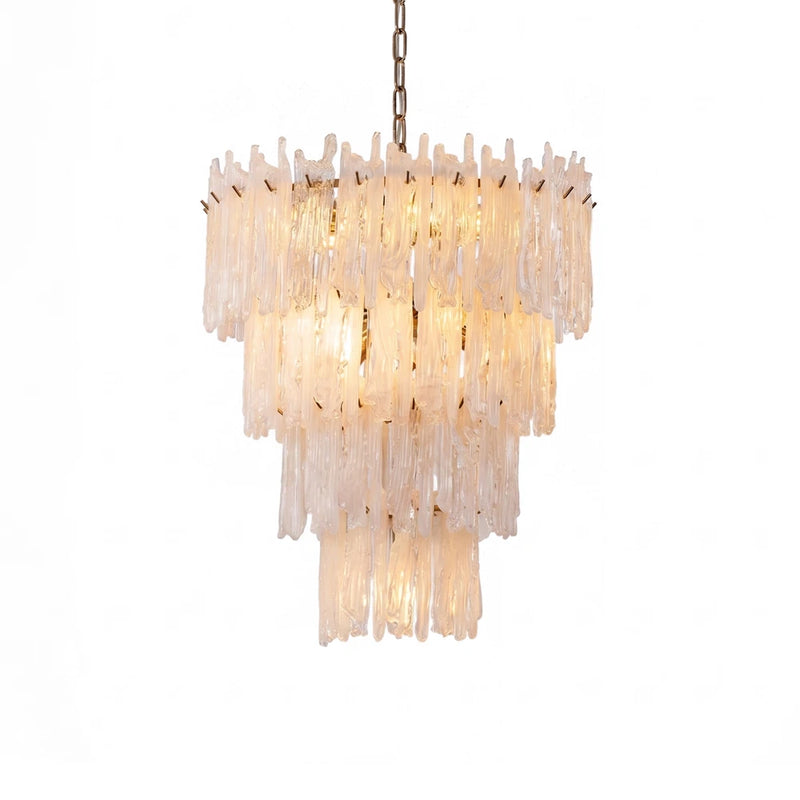 Icicle Waterfall Textured Glass Chandelier | Korewolamp