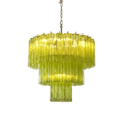 Linden Chartreuse Glass Tube Chandelier | Korewolamp