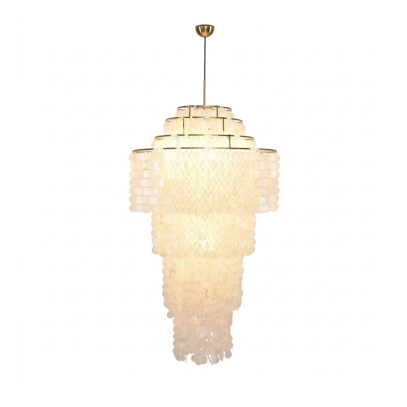 Multi-Layered Capiz Shell Cascading Chandelier | Korewolamp