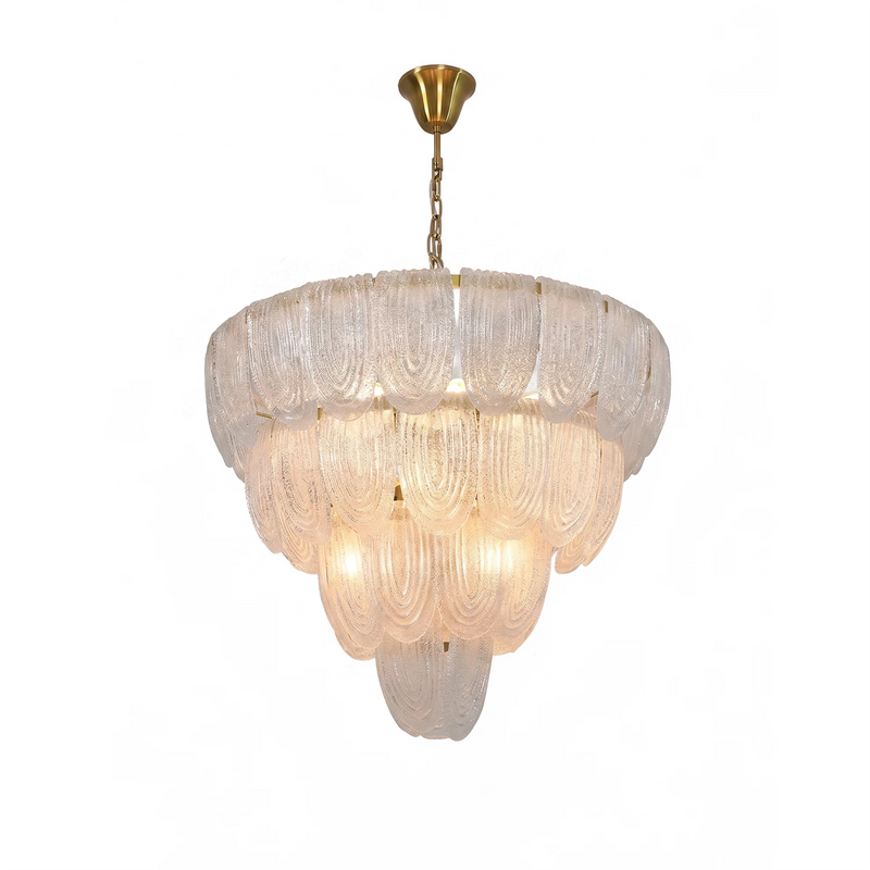 Rosamund Fluted Glass Cascade Chandelier | Korewolamp