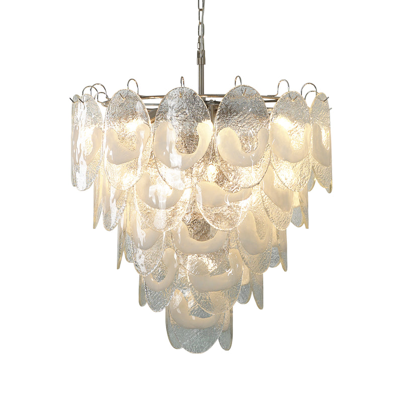 Oval Transparent Glass U Shape White Chandelier | Korewolamp