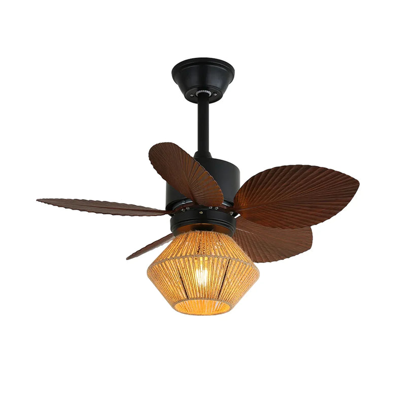 Palm Leaf Hemp Rope Ceiling Fan Light | Korewolamp