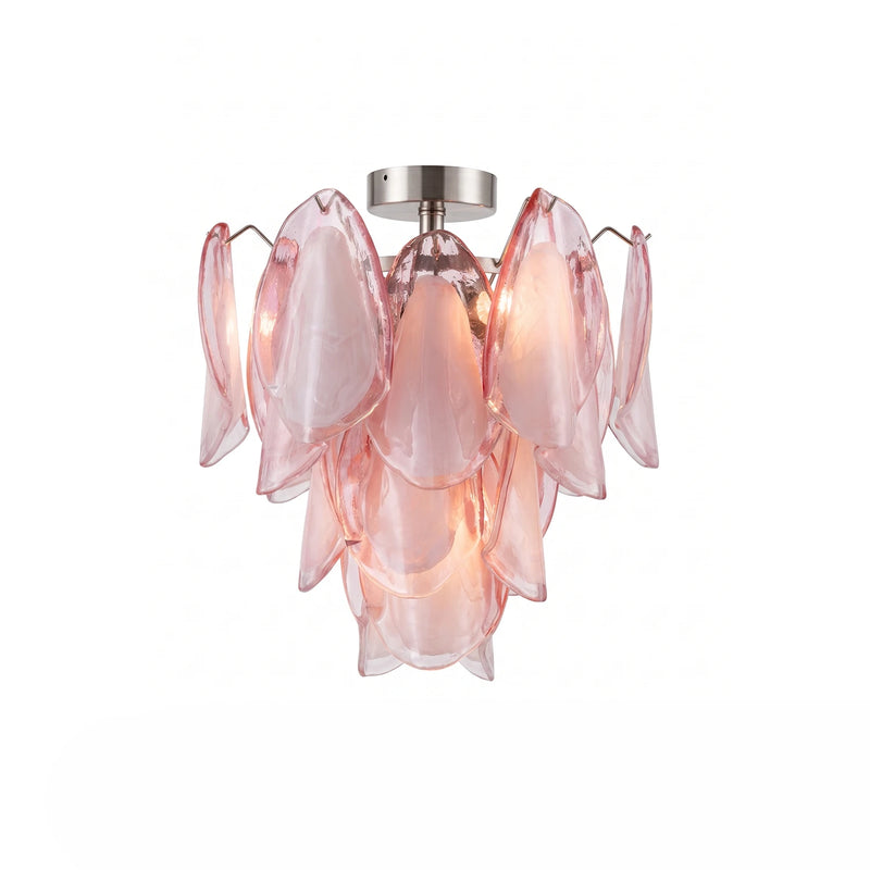 Pink Lotus Textured Glass Ceiling Lamp | Korewolamp