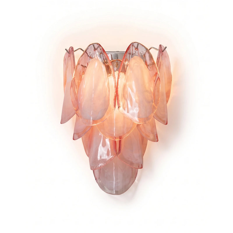 Pink Lotus Textured Glass Wall Sconce | Korewolamp
