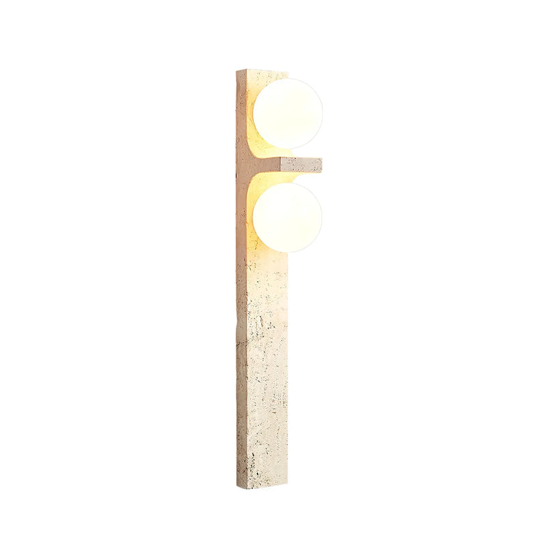 Rectangle Asymmetrical Travertine Wall Sconce | Korewolamp