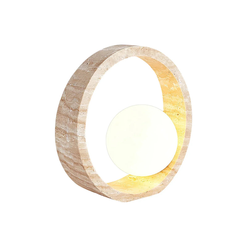 Ring Travertine Q Circle Table Lamp | Korewolamp