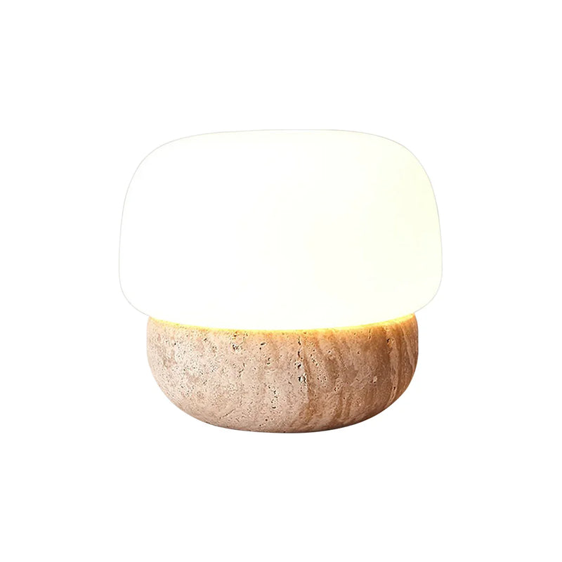 Round Doudou Travertine Table Lamp | Korewolamp