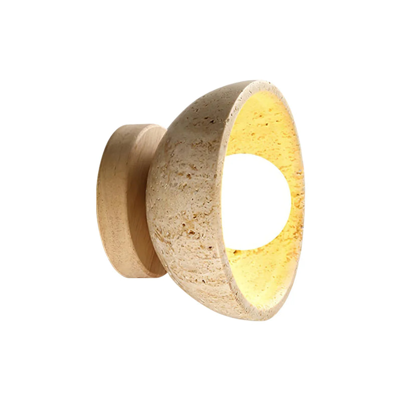 Round Ollina Travertine Wall Lamp | Korewolamp