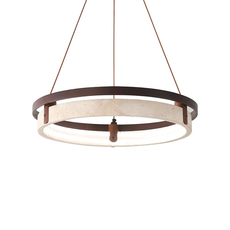 Round Orbit Travertine Chandelier | Korewolamp