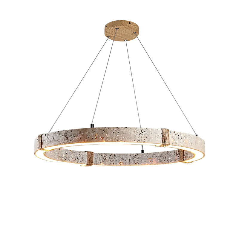 Round Travertine Dainolite Chandelier | Korewolamp