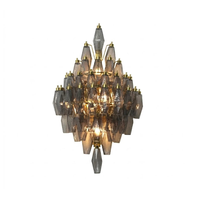 Smoked Glass Polyhedral Diamond Wall Sconce | Korewolamp