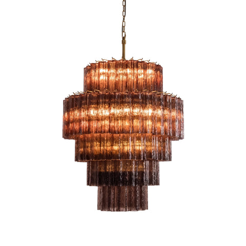 Smoked Striped Glass Tube Waterfall Chandelier | Korewolamp