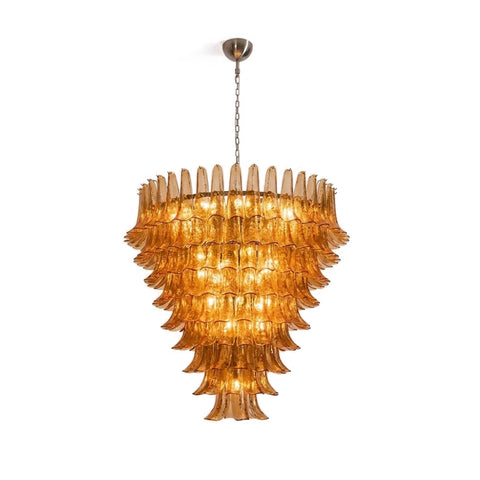 Solene Amber Glass Petal Chandelier | Korewolamp