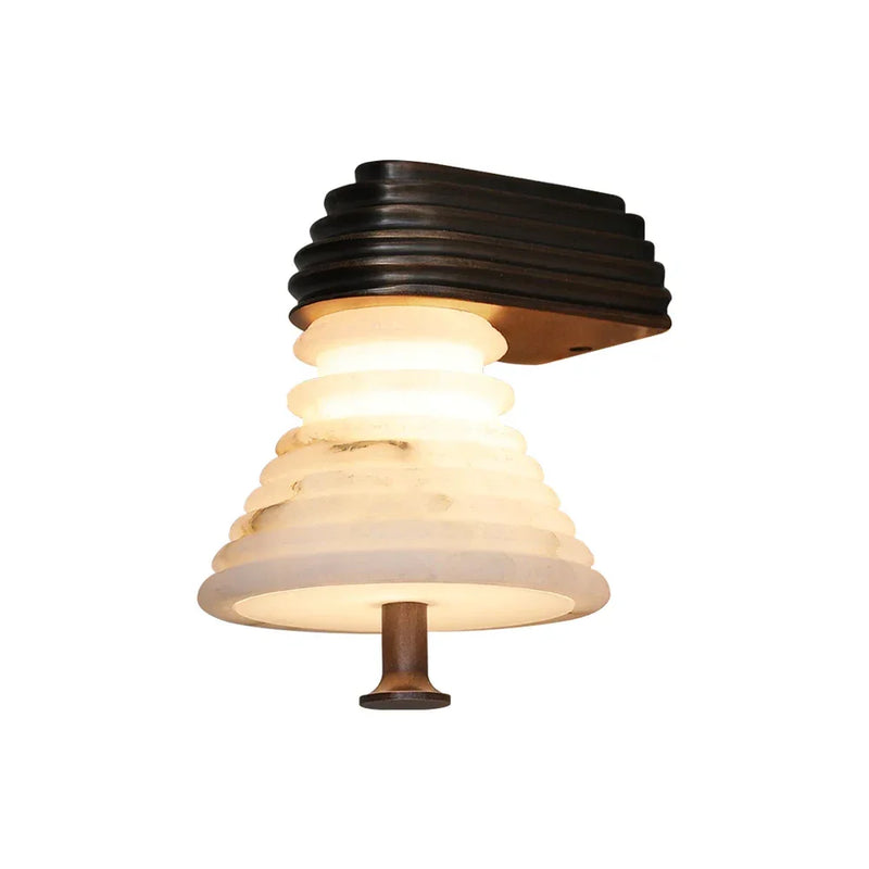 Strata Ribbed Alabaster Wall Sconce | Korewolamp
