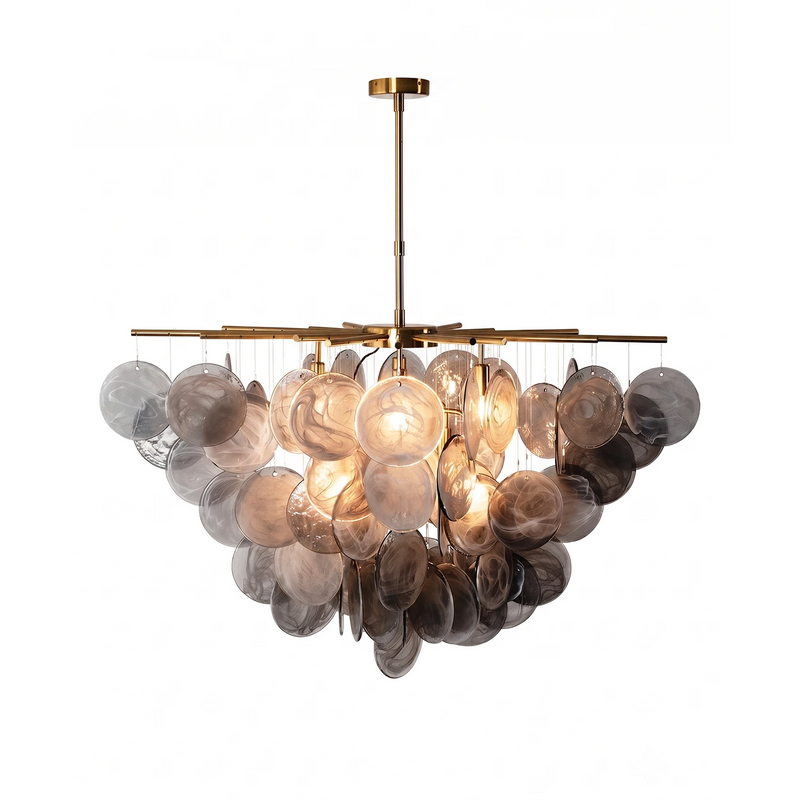 Tempest Smoked Glass Disc Chandelier | Korewolamp