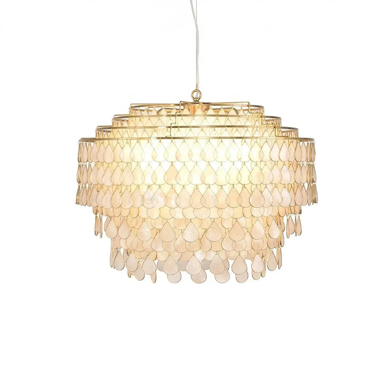 Tiered Teardrop Capiz Shell Pendant Light | Korewolamp