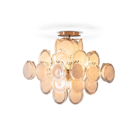 Transparent White Glass Disc Ceiling Light | Korewolamp