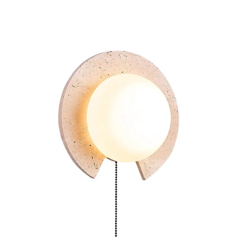 Travertine Round Solclip Wall Light | Korewolamp