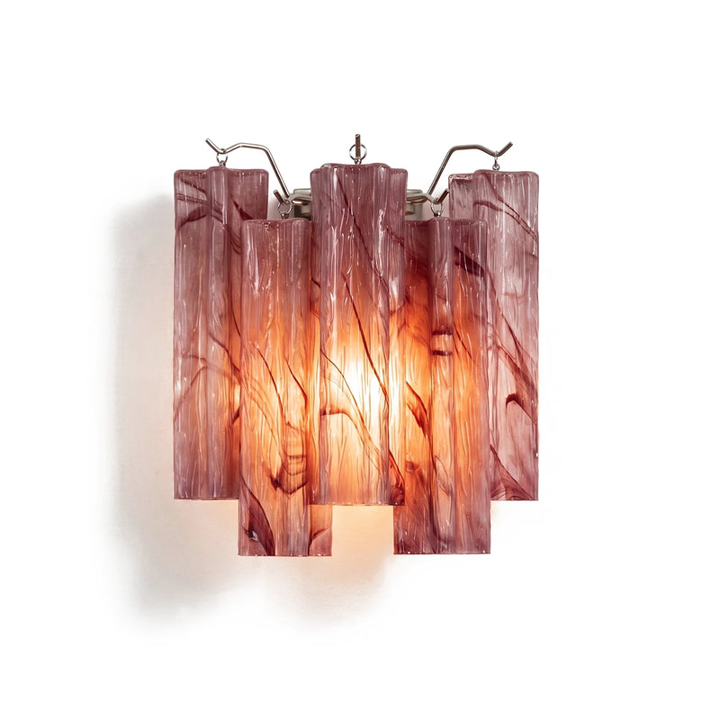 Tronchi Textured Glass Tube Red Wall Sconce | Korewolamp