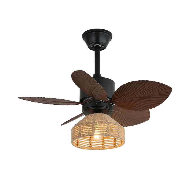 Tropical Palm Leaf Hemp Rope Ceiling Fan Light | Korewolamp