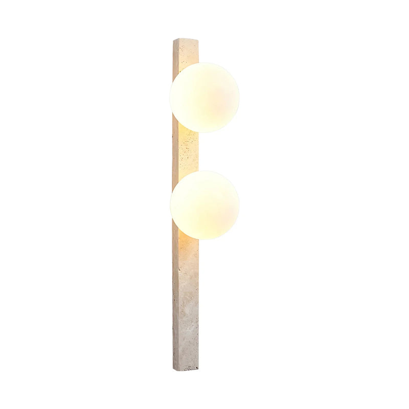 Vertical Travertine Ball Wall Sconce | Korewolamp