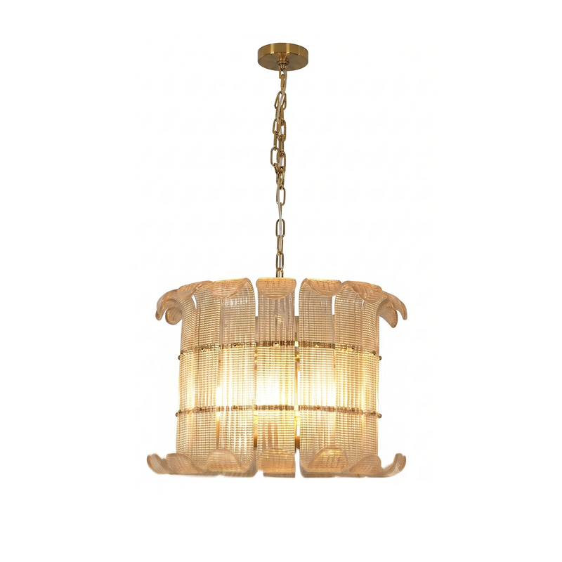 Lavinia Scrolled Glass Palm Chandelier | Korewolamp