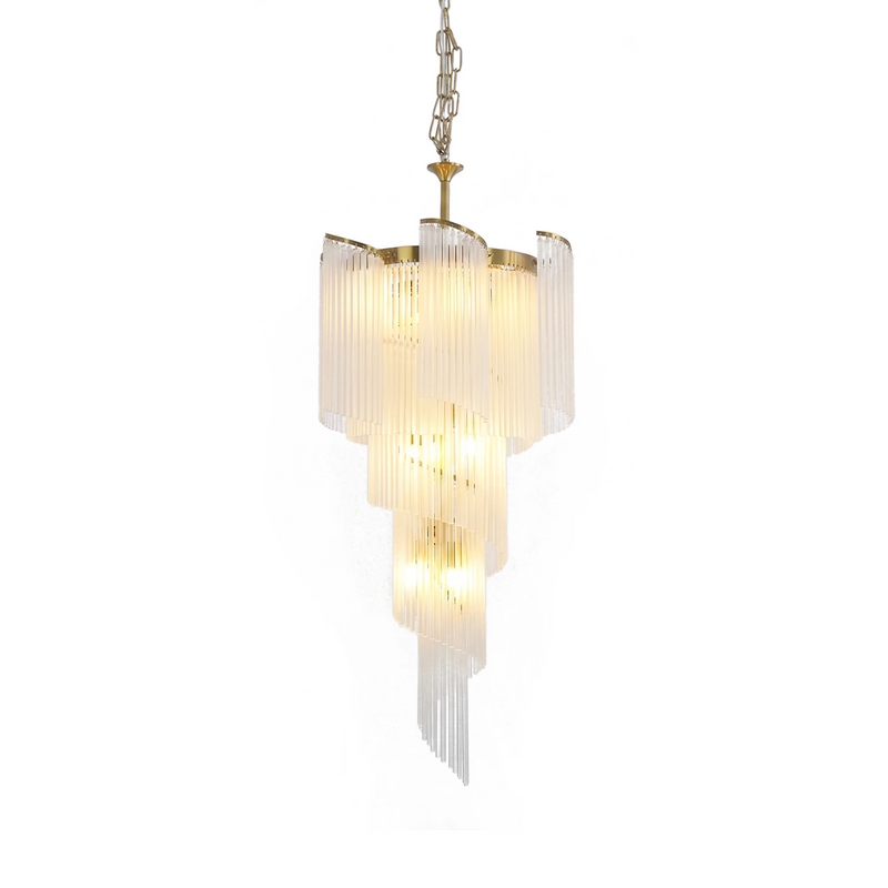Ysoline Spiral Glass Rod Chandelier | Korewolamp