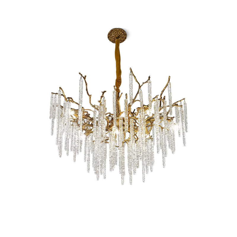 Crystal Icicles Branch Brass Chandelier | Korewolamp