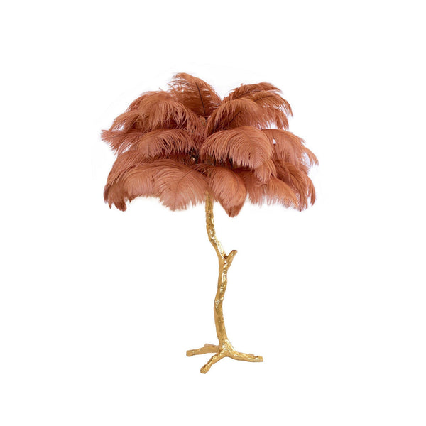 Ostrich Feather Table Lamp