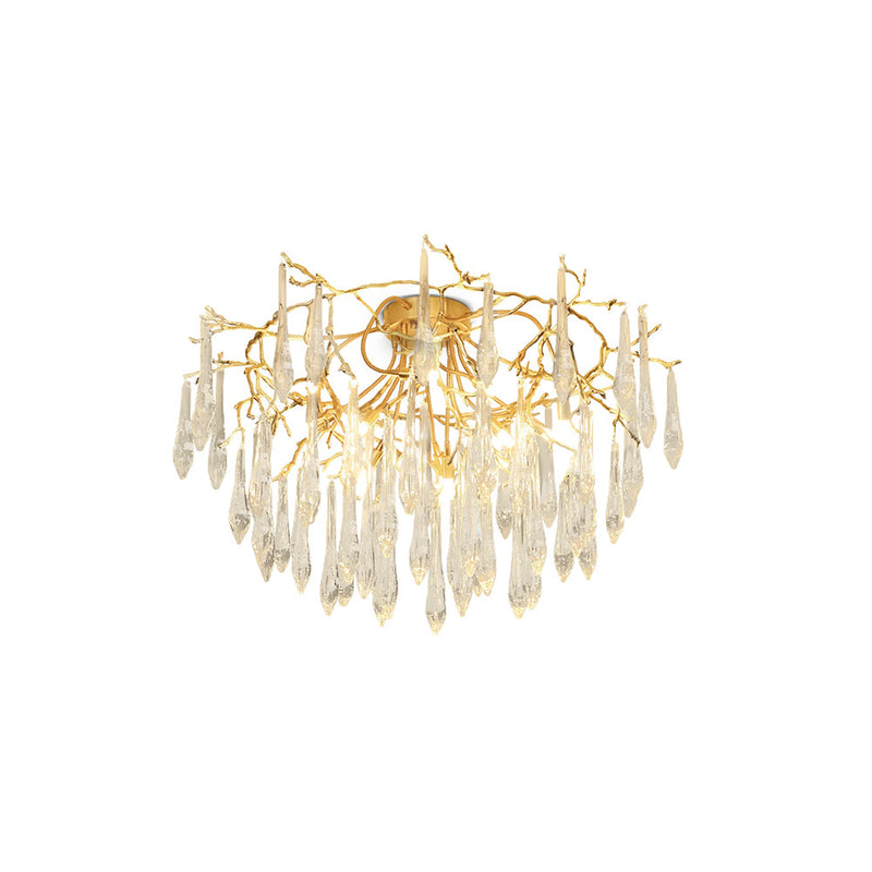 Teardrop Round Crystal Ceiling Lamp | Korewolamp
