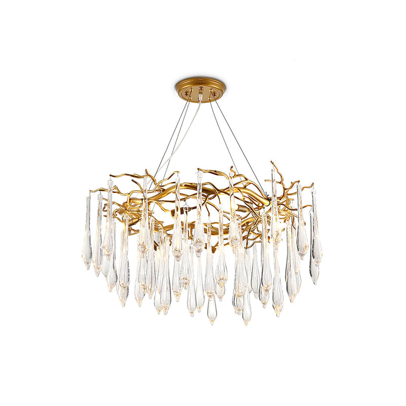 Teardrop Round Crystal Chandelier | Korewolamp